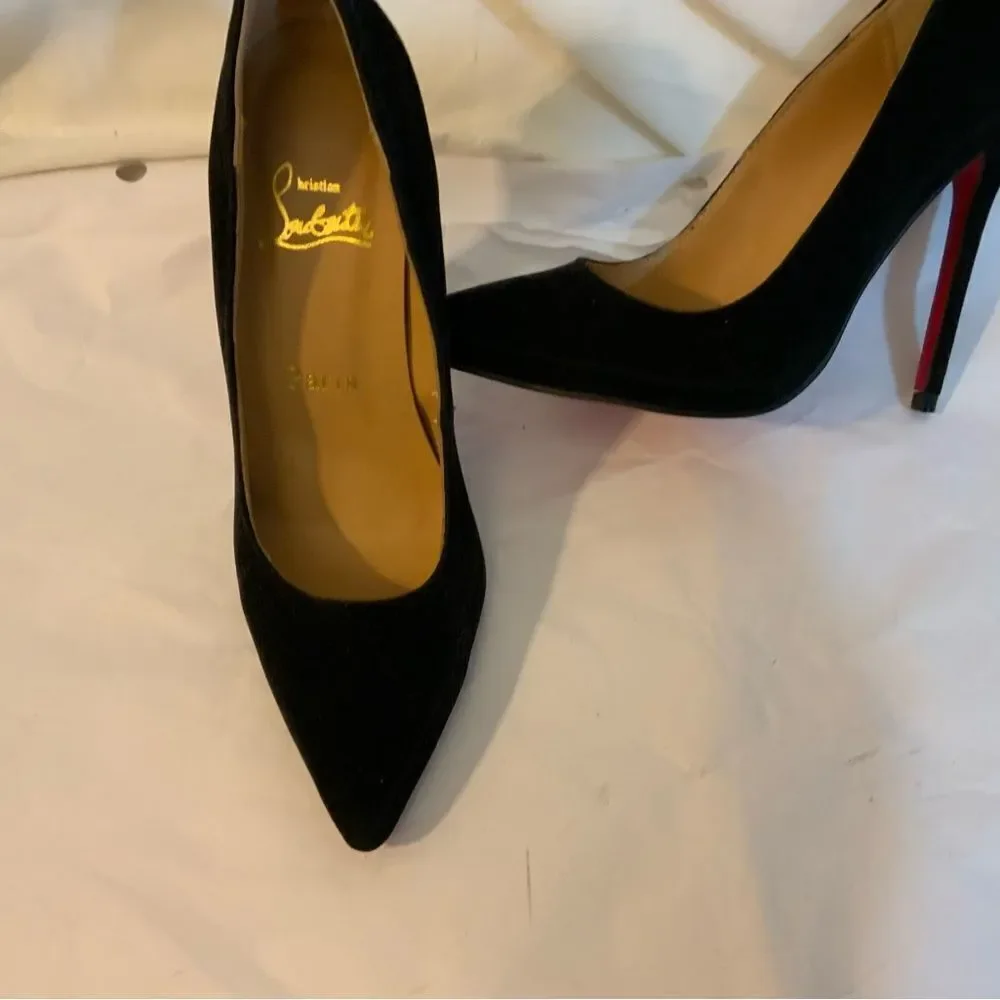 CHRISTIAN LOUBOUTIN HEELS SUEDE BLACK size 36